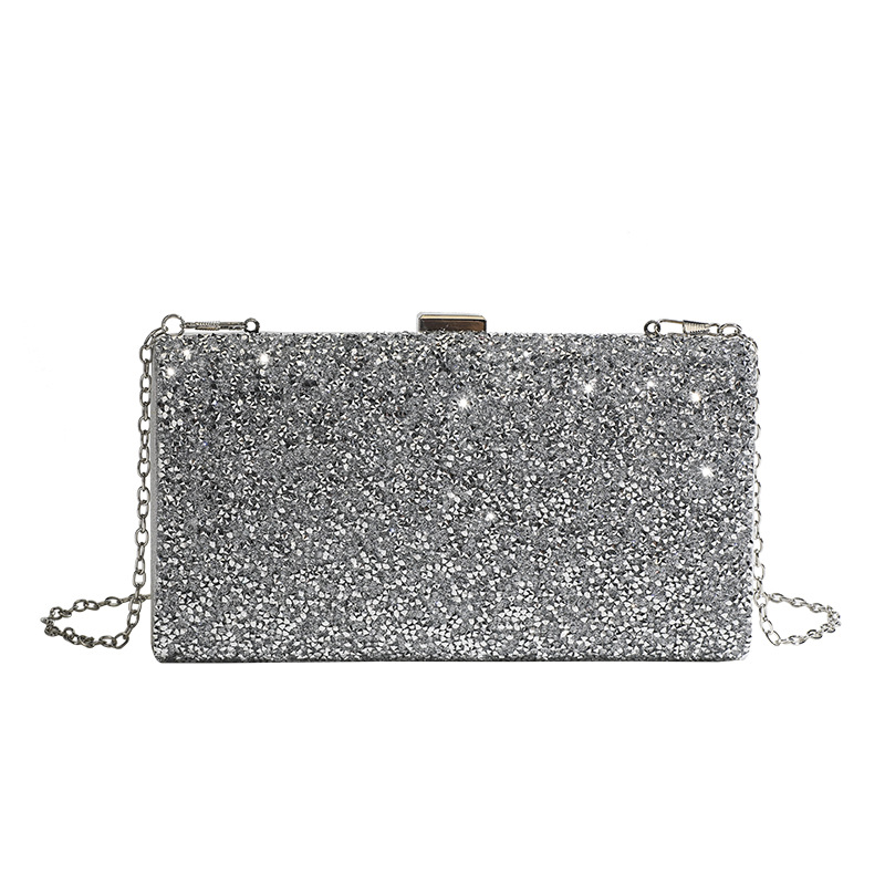 New Face Square Box Dinner with Inlaid Women's Hand Bridesmaid Full Banquet Sparkling Water Diamond Chain Bag_voghion.com