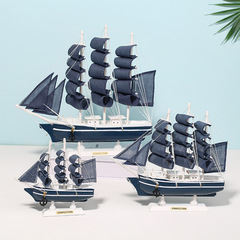 Wooden pirate ship home decoration furnishings are smooth sailing handmade sailboat model student desktop crafts furnishings