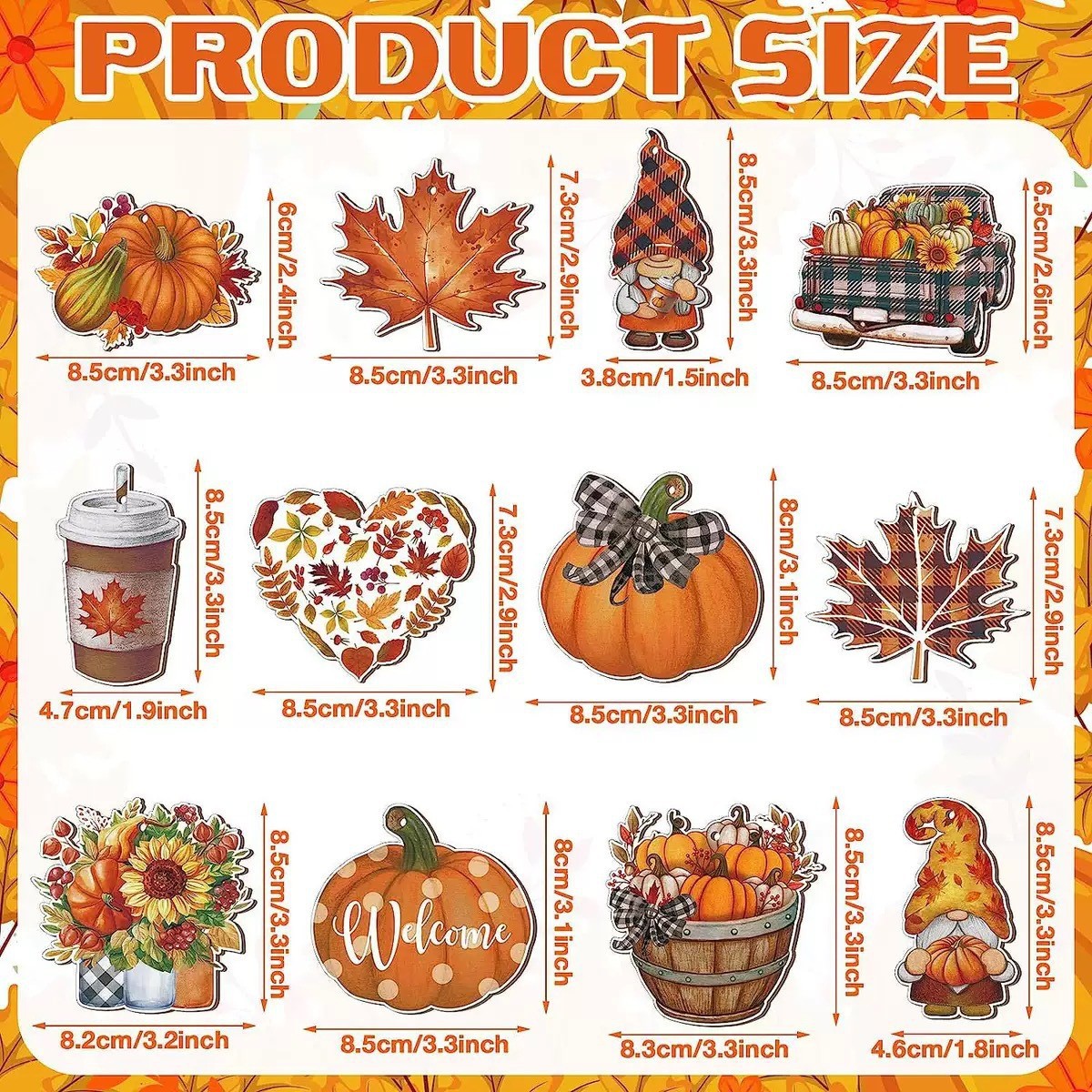 Decoración de madera de Acción de Gracias Rural con flores de hojas de calabaza y decoración colgante de cosecha de otoño con duendes