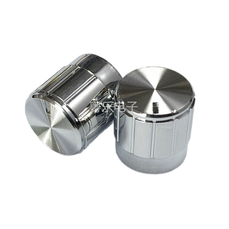 Кнопка из имитированного алюминиевого сплава диаметром 15 мм с отверстием 6 мм, потенциометр с цветочным рисунком на стержне, регулировка звука усилителя, гальваническое покрытие с солнечным узором.