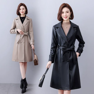 真皮皮衣中长款修身韩版大码中年女装2023气质百搭风衣绵羊皮外套