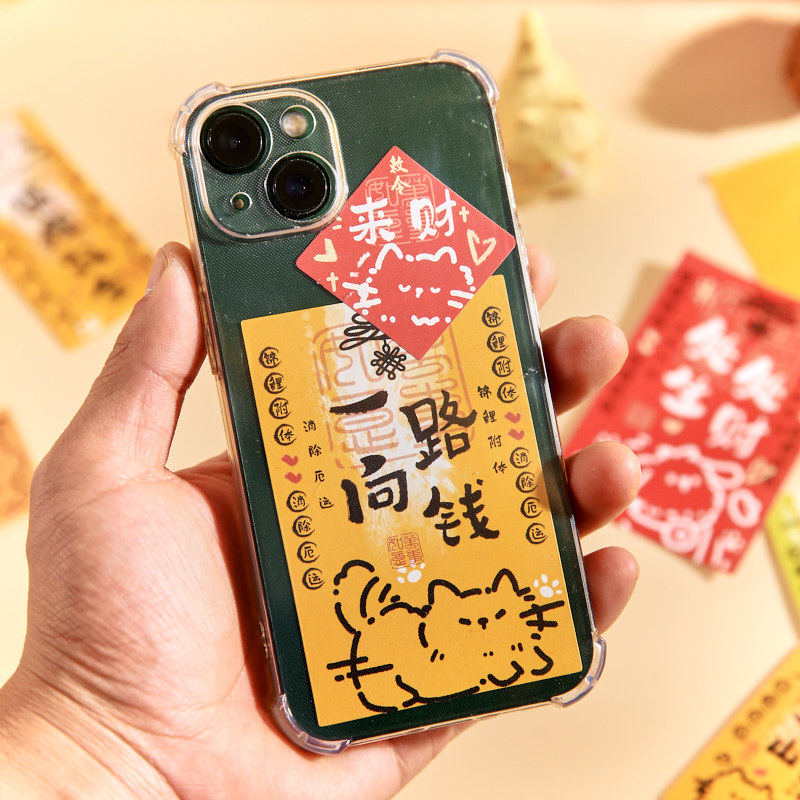 Yoyo Bolin Sticker Bag Cute Pet Nafu Fun Gatito Emojis Bag Bendición Texto Pegatina Decoración diaria