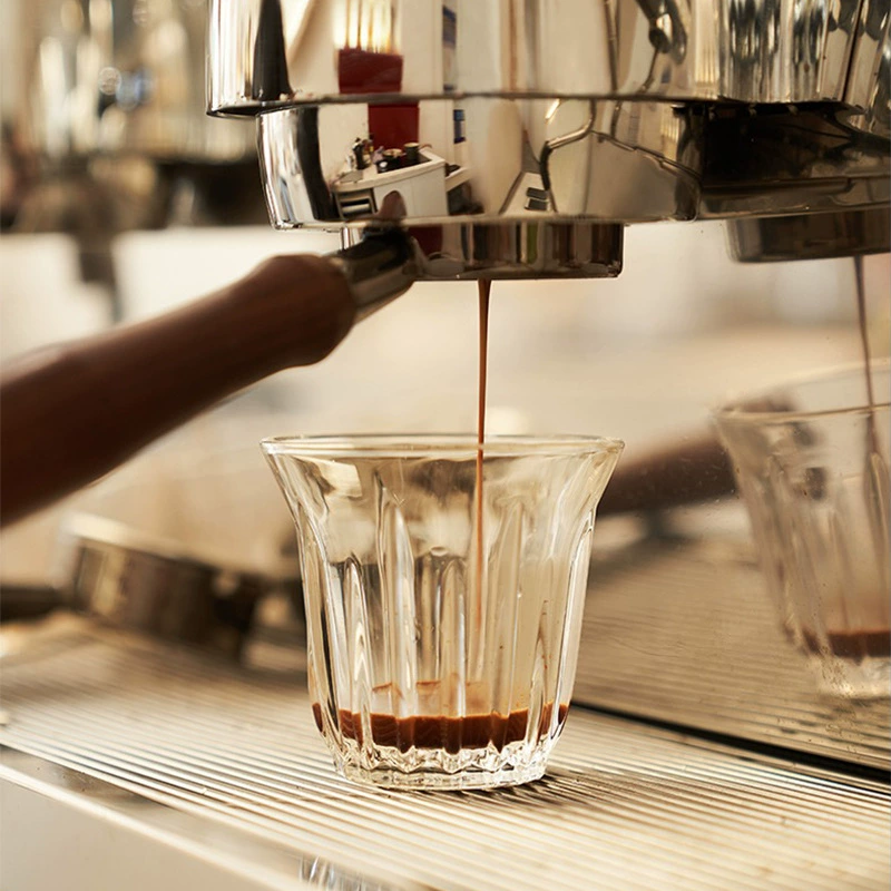 Стеклянная чашка для латте с вертикальным узором, простая ретро-грязная кофейная чашка для эспрессо, австралийская белая чашка, молочный цилиндр