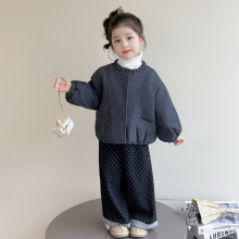 女童秋冬呢大衣上衣夹棉外套2025新款儿童时髦保暖冬季宝宝派克服
