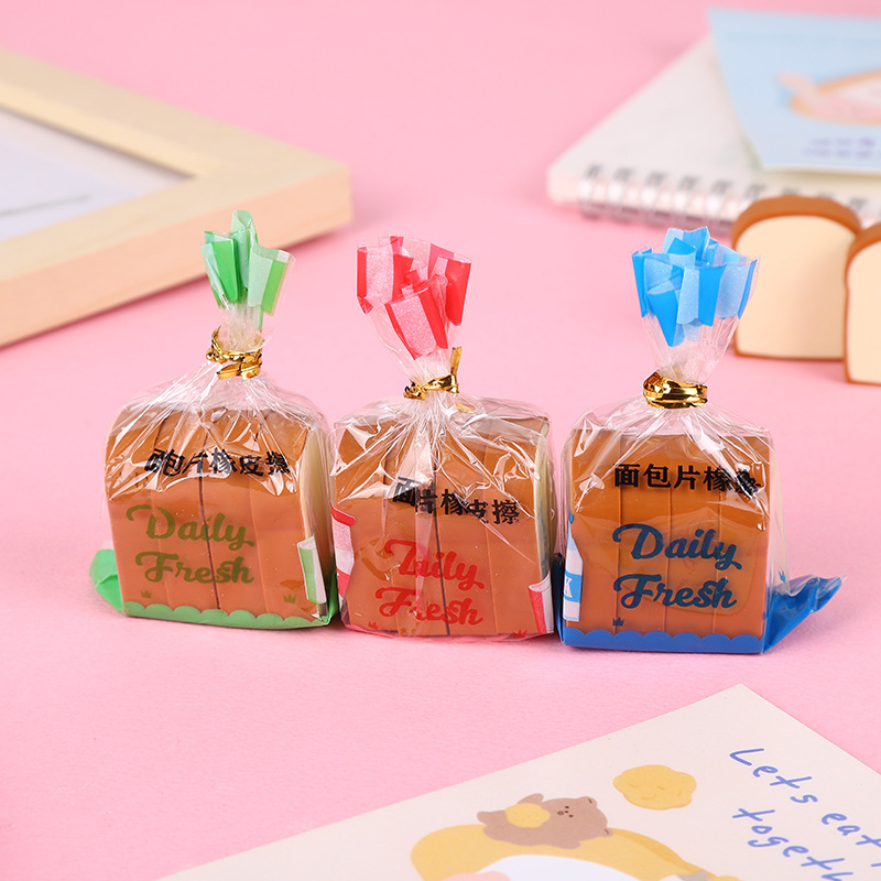 Cartoon Style Style Creative Cartoon Toast Bread Eraser Student Modified Eraser Clean Large Eraser Children's Prizes