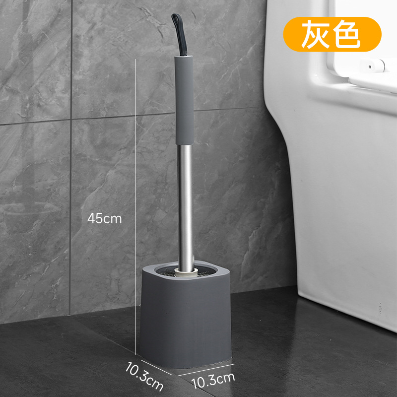 Cepillo de inodoro sin callejones sin salida, hoyos en cuclillas para el hogar, mango largo con base para lavar inodoros, inodoro montado en la pared, cepillo de limpieza de inodoros, cerdas duras