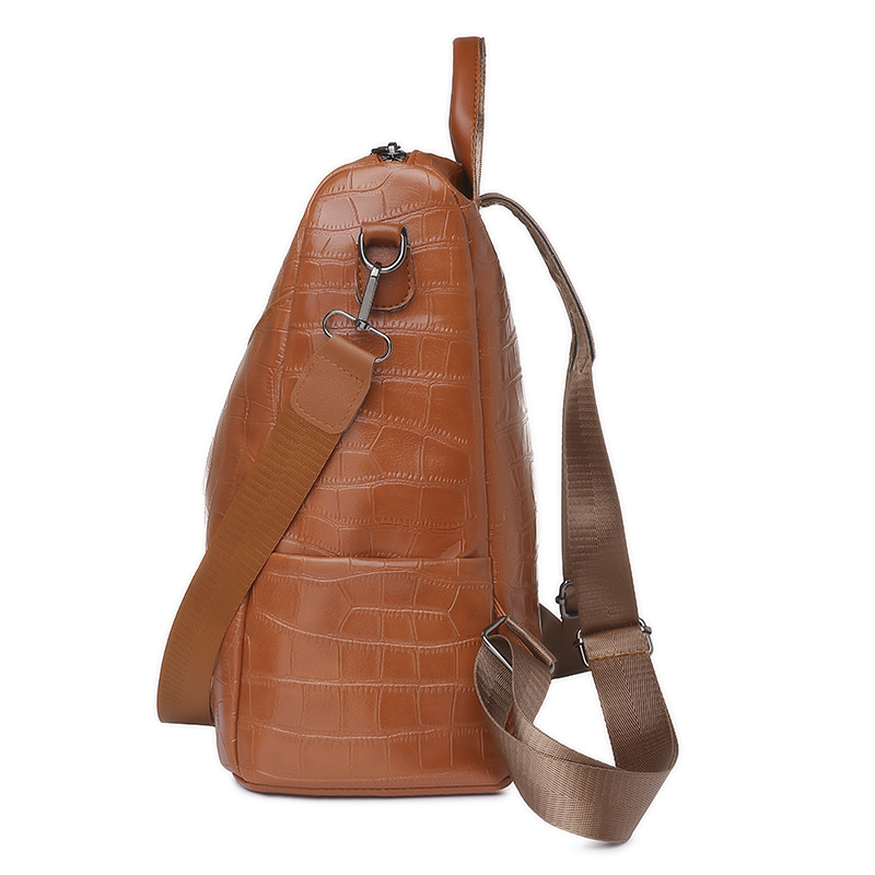 Comercio exterior 2023 verano nuevo estilo coreano PU mochila femenina moda simple de gran capacidad mochila de viaje de un solo hombro