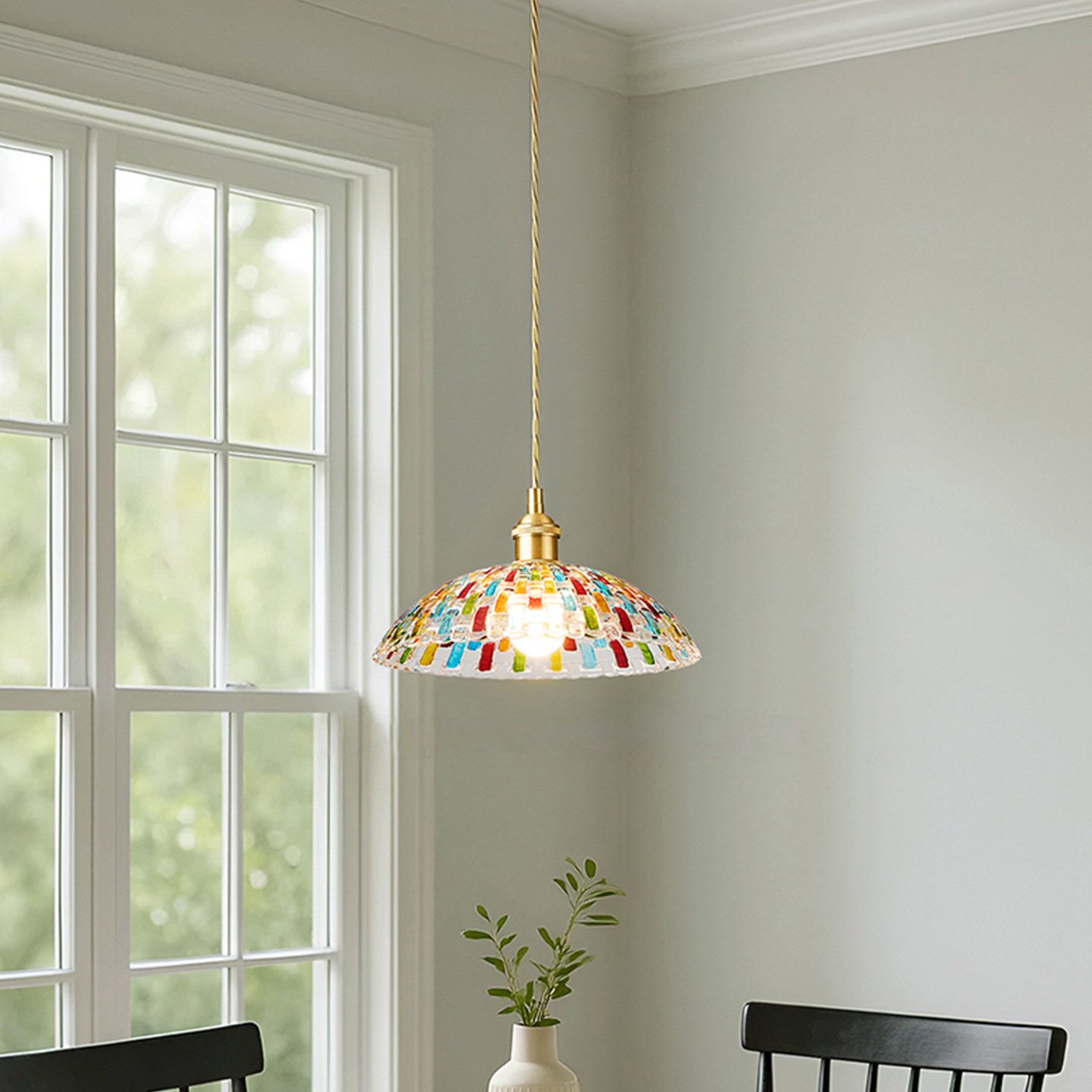 Nórdico simple estilo japonés retro restaurante dormitorio boda balcón ventana flotante lámpara de pasillo lámpara de vidrio rojo