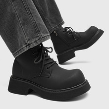 2025韩版秋冬德比马丁靴男款高帮皮鞋机车靴增高靴子翘头靴Z01-H