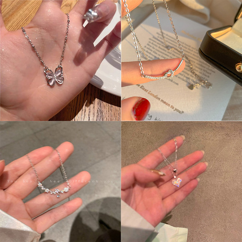 Korean style niche design high-end necklace jewelry for women versatile internet celebrity light luxury temperament titanium steel clavicle chain wholesale