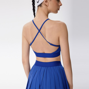Cross-border backless cross-sports underwear casual pleated tennis skirt women's breathable quick-drying anti-light fitness suit