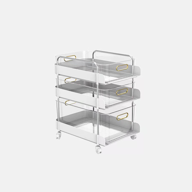 Household trolley snacks, rack kitchen floor storage racks, multi -layer light luxury drawer storage boxes