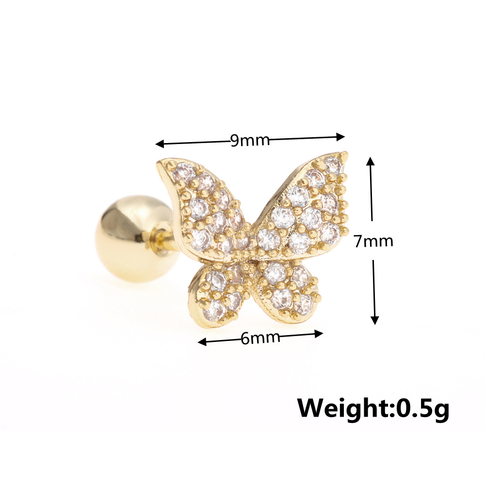 Classic Temperament Butterfly Gold Non-fading Piercing Earring display picture 5