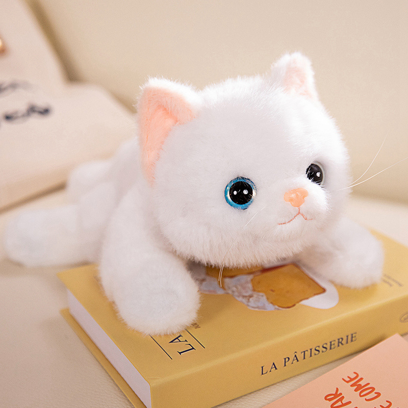 Muñecas de gato transfronterizas, muñecas de peluche, muñecas de gato blanco, muñecas de tela, regalo de cumpleaños para niños