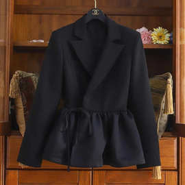 黑色风衣女中长款2023年秋季新款韩版立领时尚休闲气质宽松型显瘦