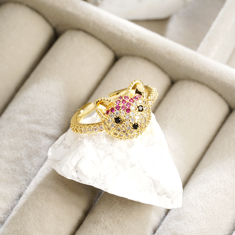 Anillo de oro de Gufa Shacha 18k de diamantes de anillo de oso para mujeres lujosas joyerías transfronterizas que no se desvanecen