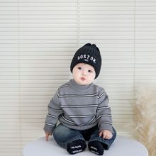ins婴幼儿毛衣2025秋冬新款韩版条纹套头毛衣男女宝宝外出上衣潮