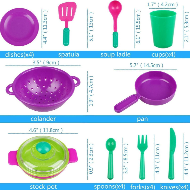 Transfronterizo niños jugar casa vajilla cesta creativa juguetes cocina vajilla traje utensilios de cocina combinación Amazon Juguetes