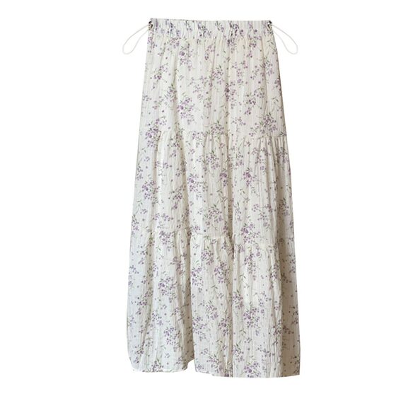 Maternity Floral Midi Skirt 2025 New Women's Summer Versatile Age-Reducing Fairy Style Fashion Umbrella Long Skirt Trendy