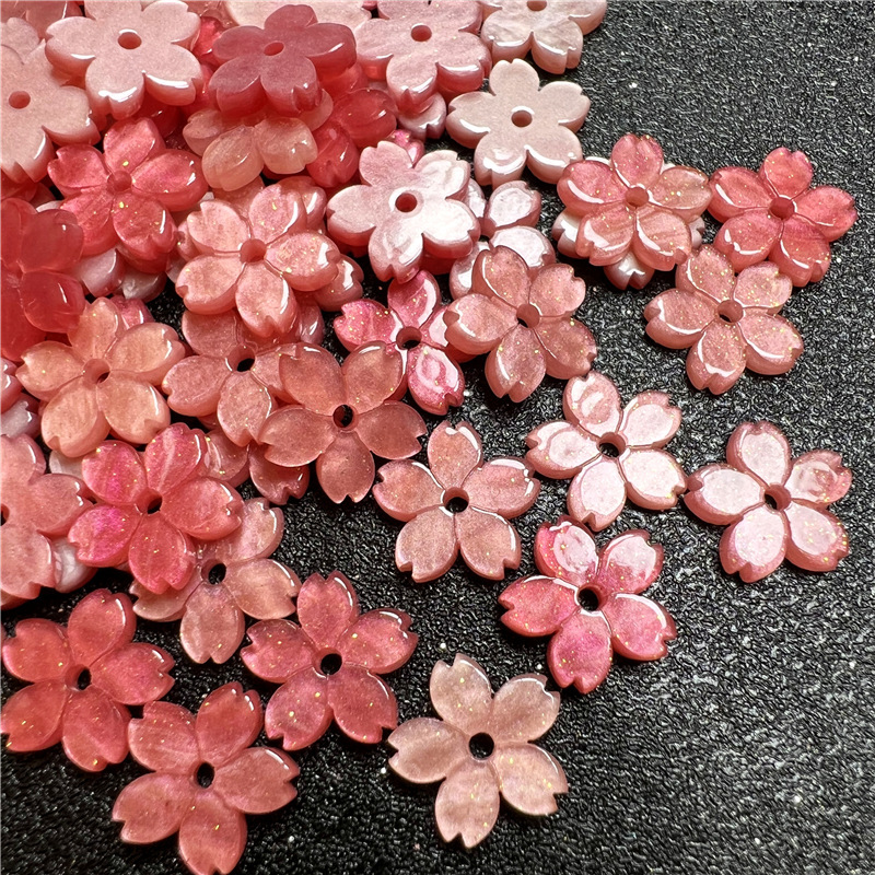 Yuqi High quality acetate 12mm cherry blossom flower fashion handmade diy pendant mobile phone pendant decoration accessories