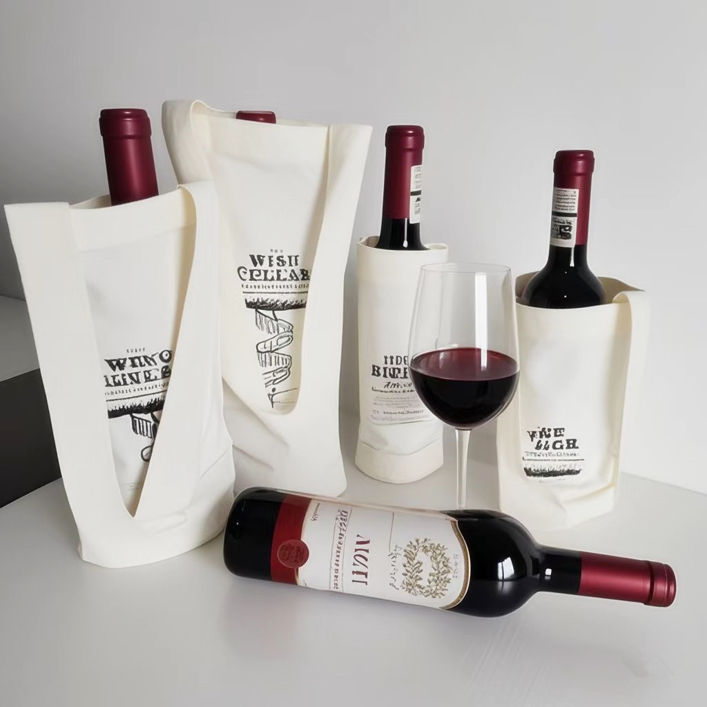 定制高端单瓶帆布香槟红酒袋葡萄酒手提袋礼品袋喜庆礼盒精美
