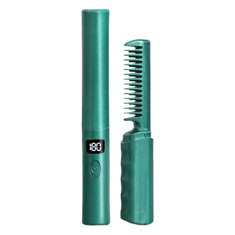New wireless hair straightener mini USB charging portable hair straightener fluffy hair straight curling dual-use hair care comb