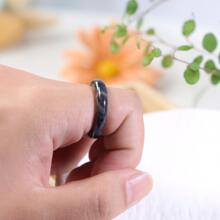 谨瑜堂新疆和田玉青花籽料指环新疆和田籽料颜色艳丽重3克 尺寸18