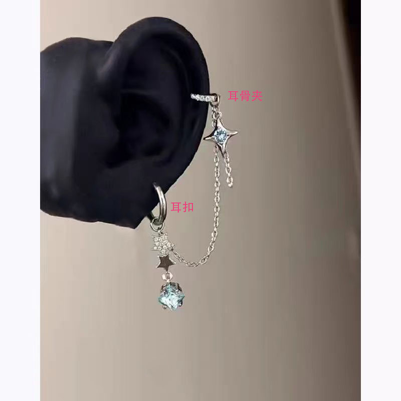Nuevo tipo de cadena de doble mezcla de estrellas de la luna auriculares auriculares de hueso de auriculares más vendidas transfronterizas auriculares de aire frío