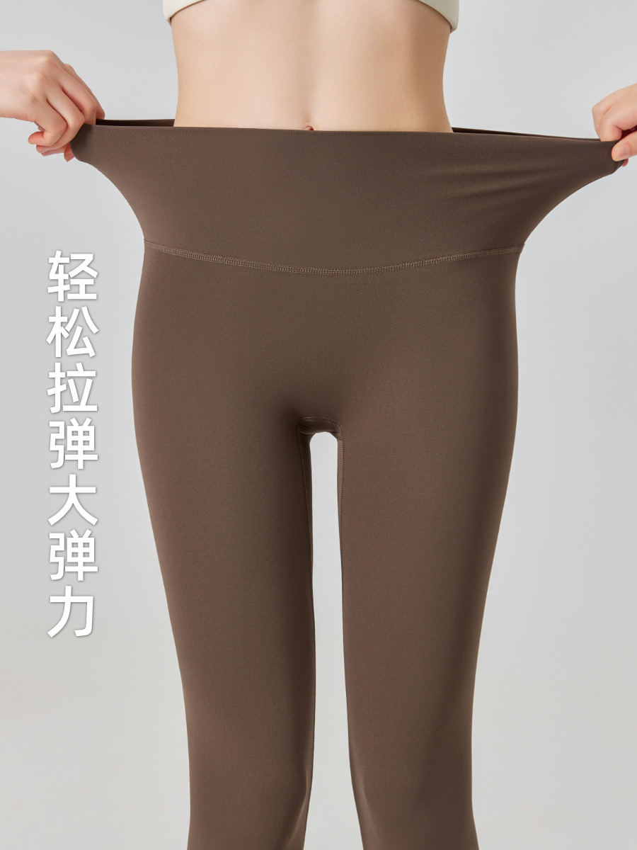 Ningbo Yuancheng sin tamaño deportes fitness pantalones de las mujeres de alta elástica de secado rápido corriendo pantalones de yoga apretado nude recortada Pantalones
