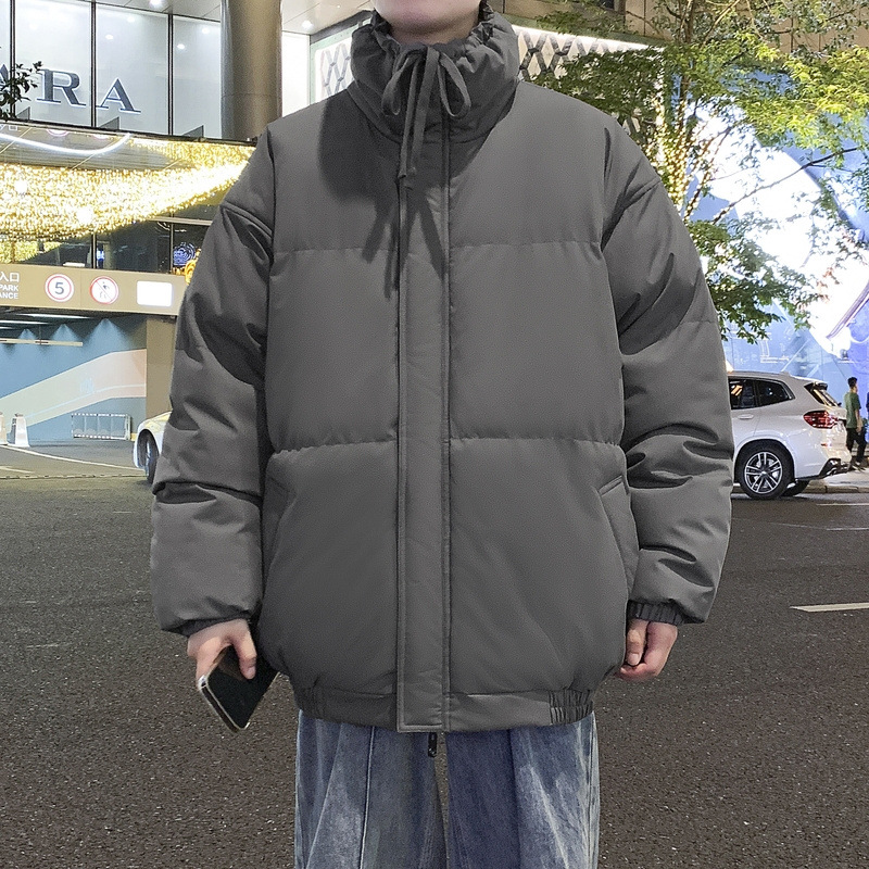 Unisex Padded Jacket With Stand-up Collar Warm Winter Coat_voghion.com