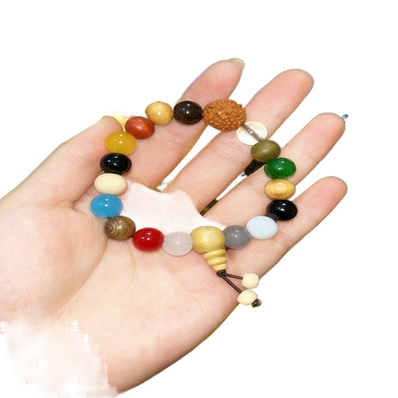 Neue 18-Samen-Gebetsperlenplatte mit buntem Armband, chinesisches Nischendesign, Ins-Armband_voghion.com