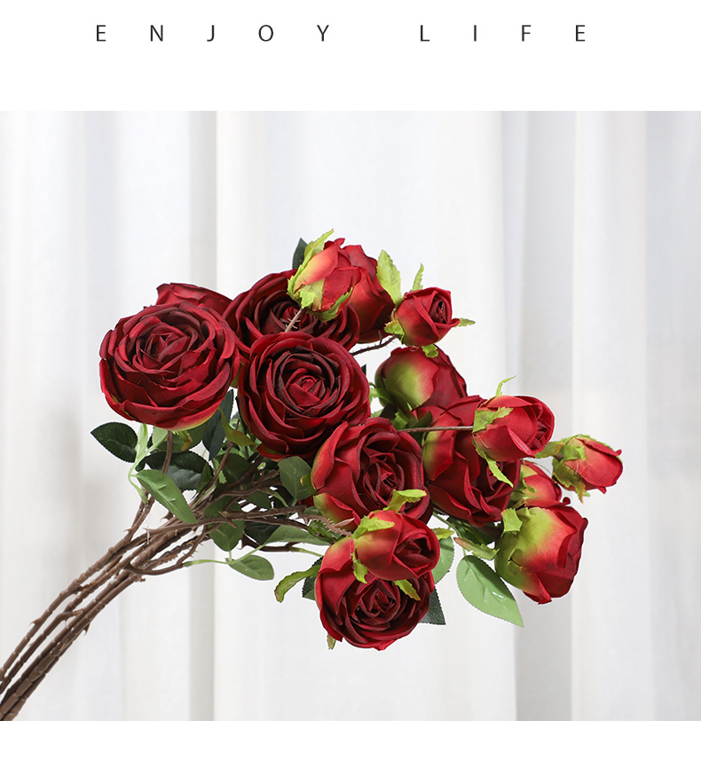 Flower Pattern Elegant Romantic Flower Silk Flower Artificial Flowers