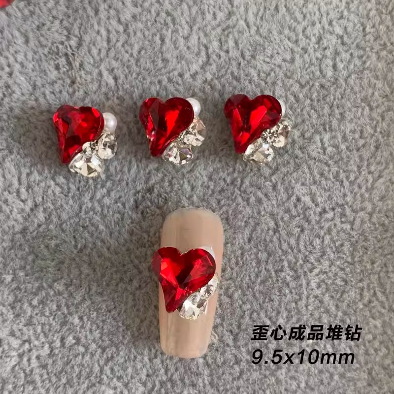 Red pile of diamonds [crooked heart] single