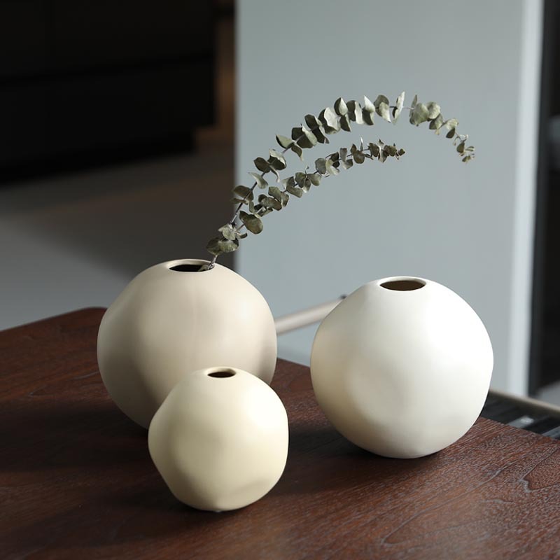 Vasos de cerámica redondos abstractos ornamentos floral sala de estar inswind creativo para el hogar decoraciones suaves al por mayor