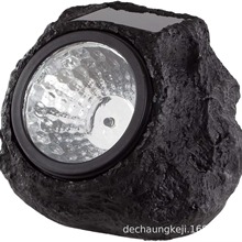 新款太阳能户外石头灯 人造石LED防水灯 适用于花园景观道路