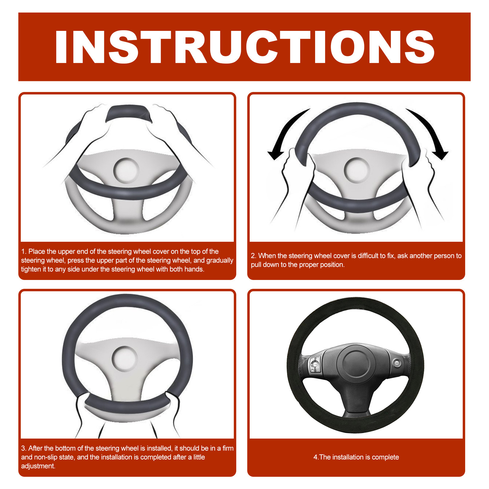 Rayhong Heated Car Handlebar Cover Universal Steering Wheel Cover Steering Wheel Hand Warmer Quick Heating Protective Cover