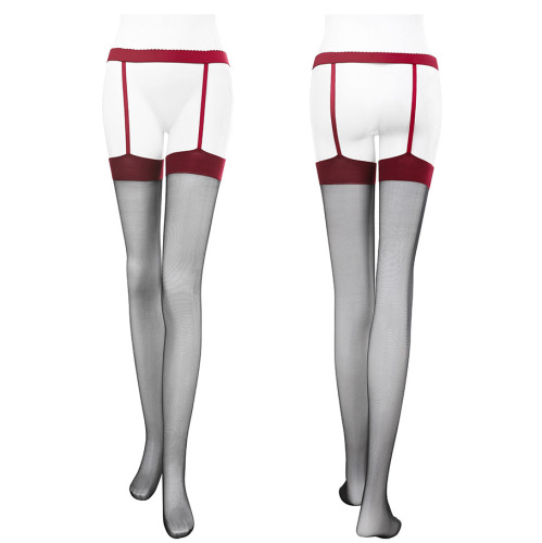 Sexy stockings women's lace all-in-one garter stockings sexy long open stockings four-sided open crotch garter stockings
