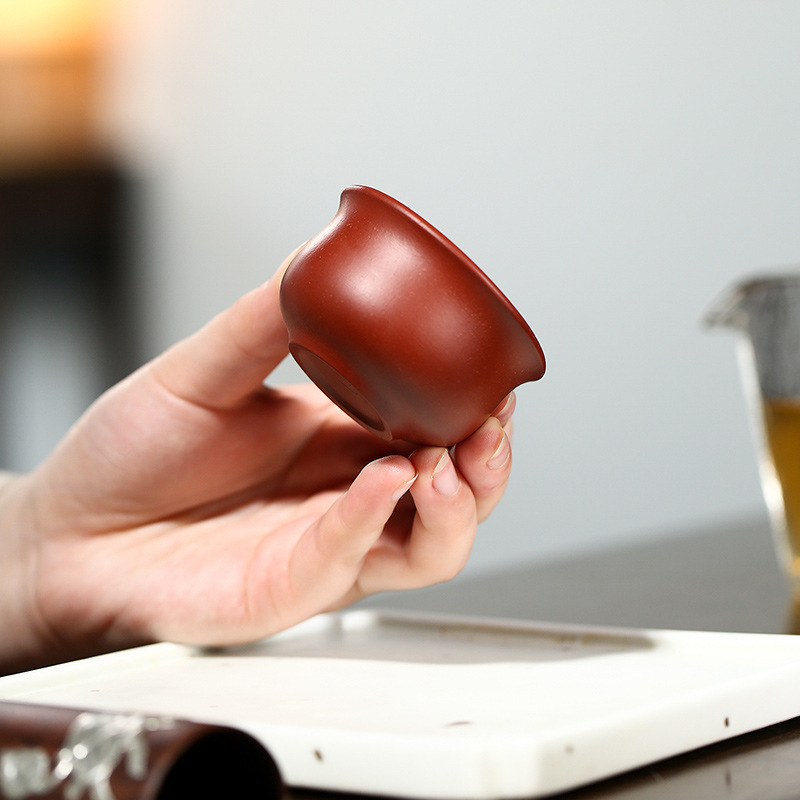 Yixing purple sand tea cup kung fu tea set red robe Master Cup household suit Cup one-piece delivery single Cup