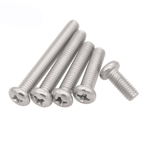 304 stainless steel pan head cross screw M5 M6 M8 M10 M12 half round head YB818 round head machine thread screw