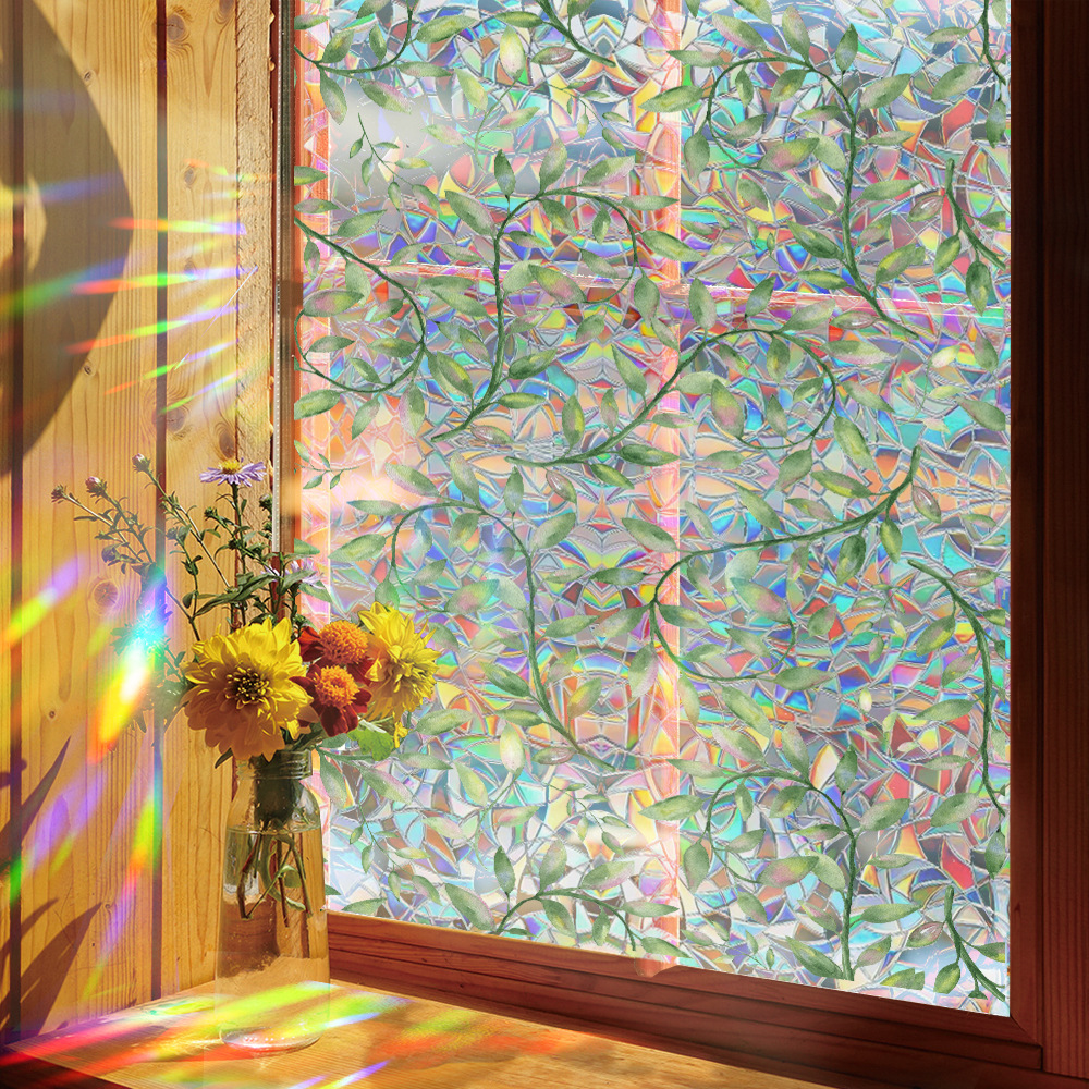 140g Weight Glass paster Home Textiles & Decor Type PVC Material Leaf Pattern Casual, Pastoral Style Casual Pastoral Leaf PVC Glass Paster Wall Art 12