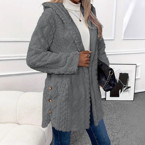 2025 Autumn/Winter Amazon Independent Store European and American Style Hooded Double-Faced Fleece Long-Sleeve Casual Warm Jacket