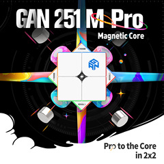 GAN251Mpro 2x2 Speed Cube, Fog Surface Leap, Smooth Air for Competition, 2x2 Magnetic Toy for Practice