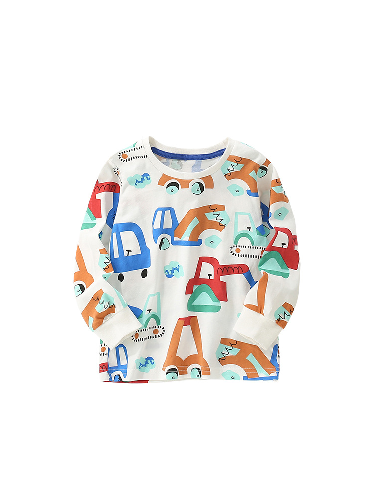 Transfronterizo malwee niño camiseta otoño invierno nuevo estilo europeo y americano niño de cuello redondo de manga larga impresión otoño camiseta de base de manga larga