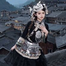 苗族新款服装少数民族苗疆土家族少女旅拍服饰摄影项苗族新款服装