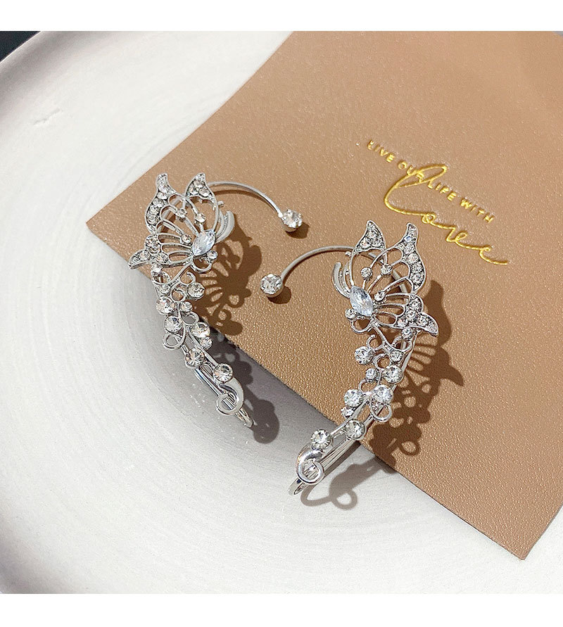 1 Piece Fashion Butterfly Alloy Inlay Artificial Rhinestones Womenu0027S Ear clips