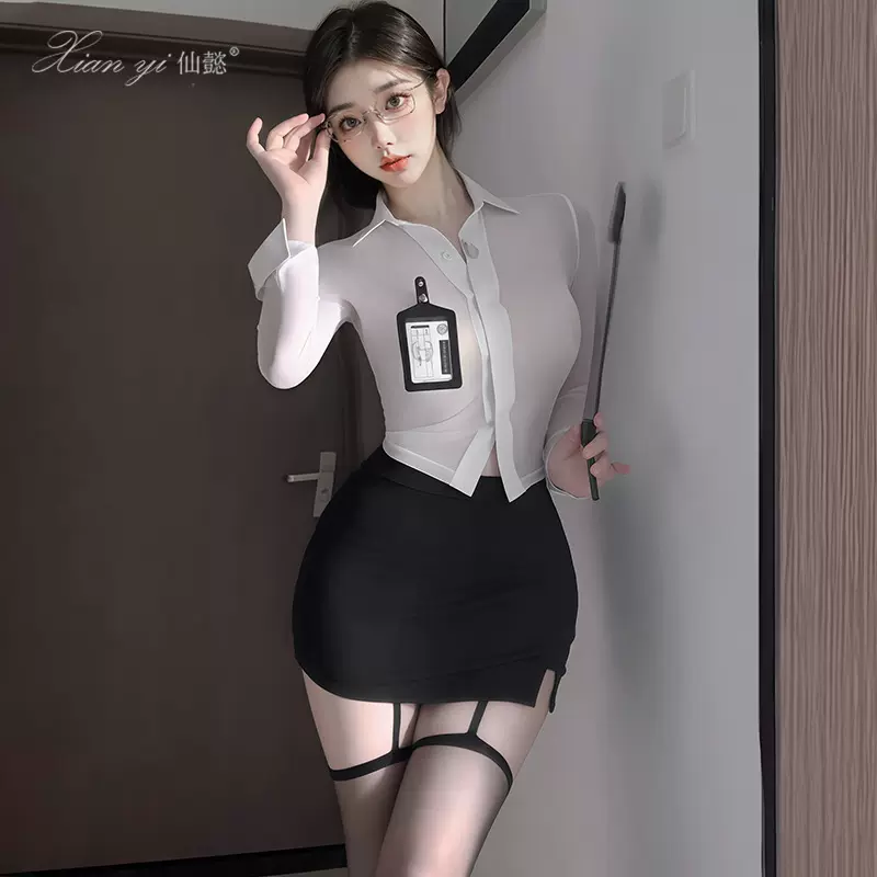 仙懿情趣内衣女秘书制服诱惑性感紧身包臀裙教师激情套装免脱705