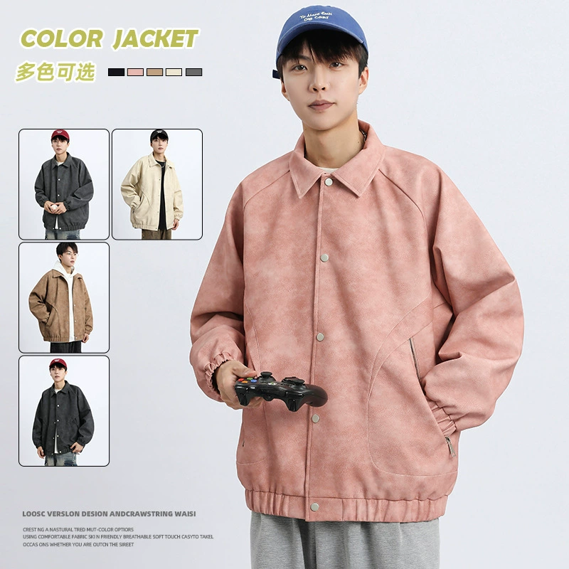 Новая модель PU кожаная одежда для мужчин плюс толстая кожаная куртка для мужчин с отворотом