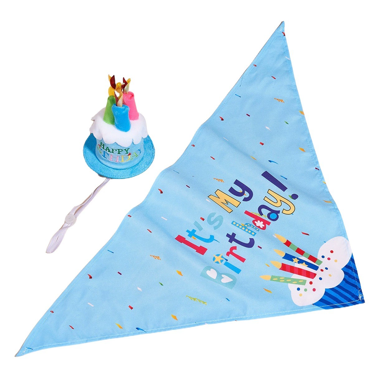 Трансграничные производители Amazon новая собака треугольник полотенце День рождения Слюна полотенце Вечеринка шляпа аксессуары для домашних животных