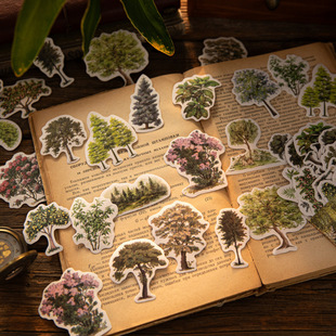 Sugar Poetry and Paper Sticker Bag Natural Observation Room Series Retro Butterfly Plant Flower Hand Account Goo Card Sticker