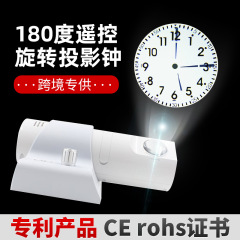 国境を越えた新型led投影時計180度回転リモコン時計はロゴ静音投影時計を追加できる